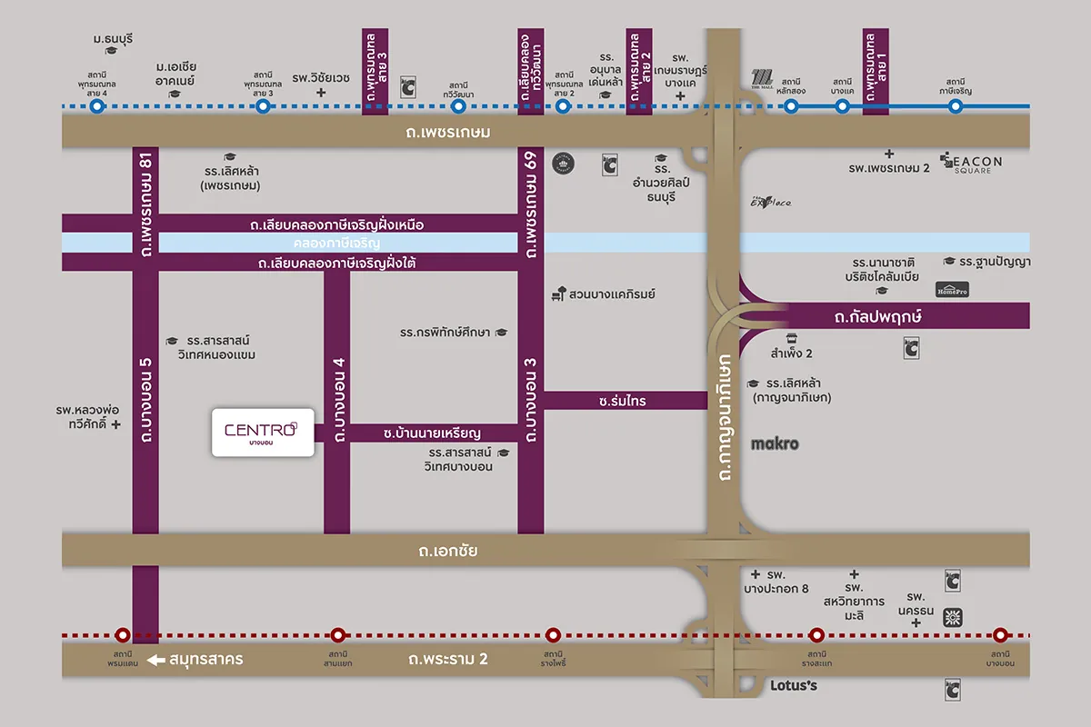 แผนที่โครงการ CENTRO บางบอน