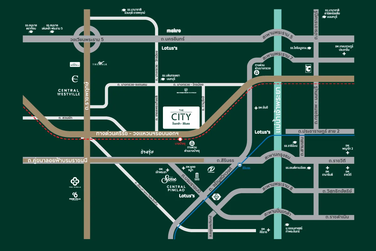แผนที่โครงการ THE CITY ปิ่นเกล้า - สิรินธร