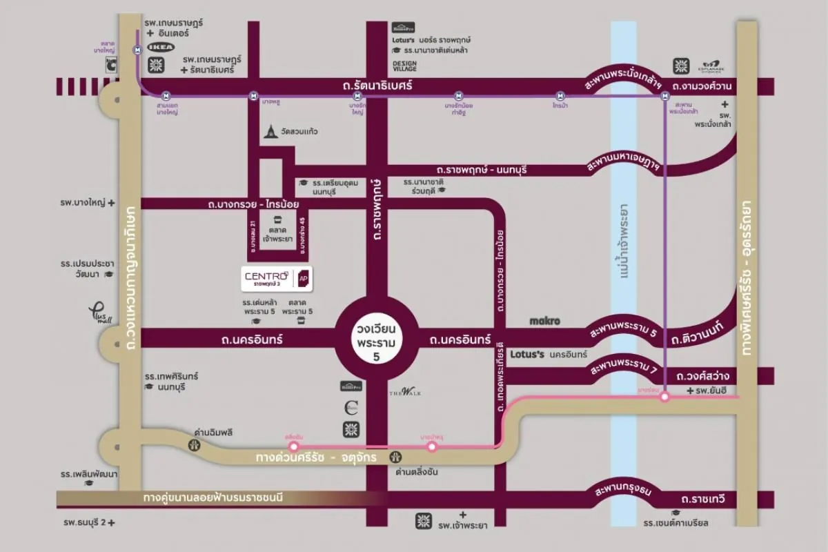 แผนที่โครงการ CENTRO ราชพฤกษ์ 3