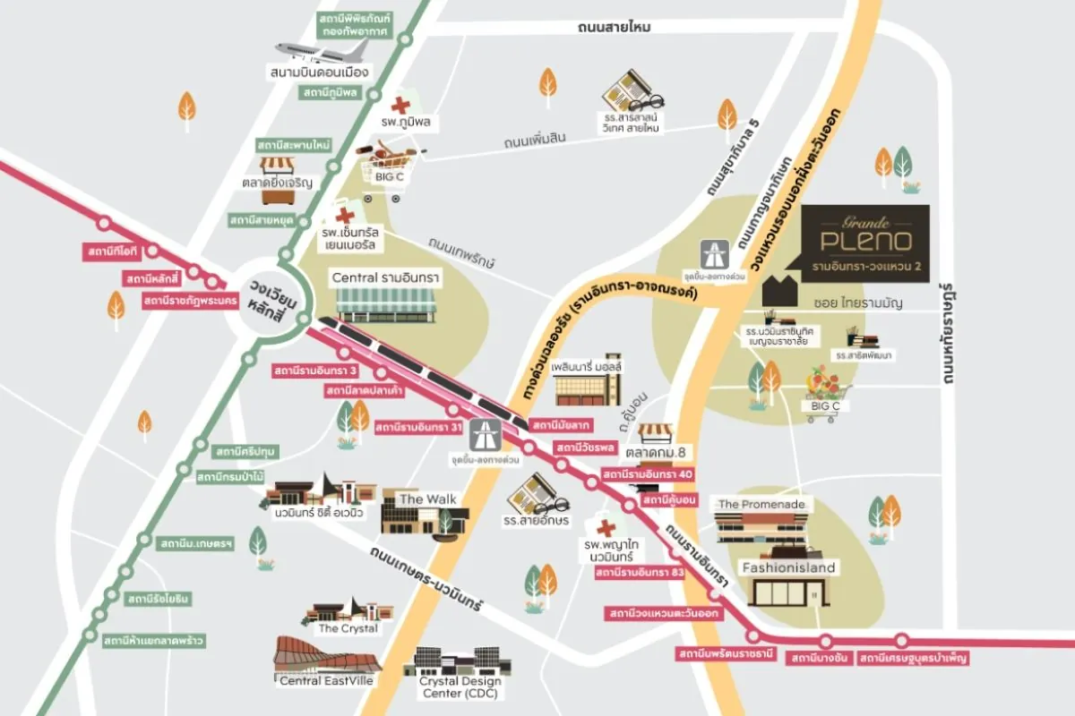 แผนที่โครงการ GRANDE PLENO รามอินทรา - วงแหวน 2