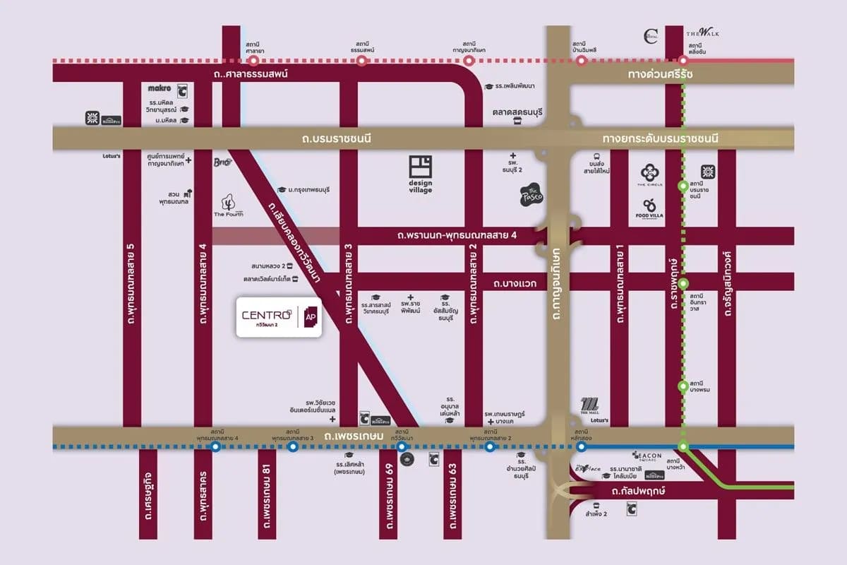 แผนที่โครงการ CENTRO ทวีวัฒนา 2