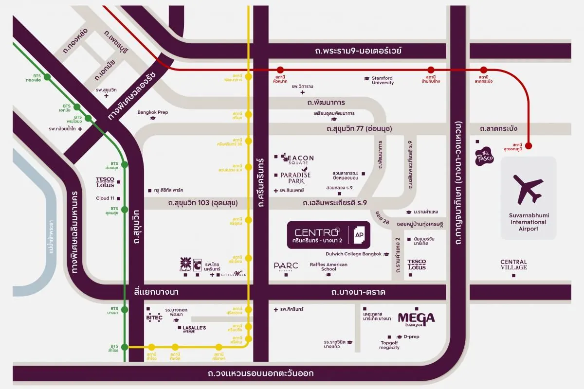 แผนที่โครงการ CENTRO ศรีนครินทร์ - บางนา 2