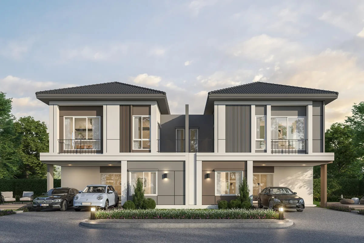 แบบบ้านแฝด 2 ชั้น Type SHAWN F โครงการ GRANDE PLENO รามอินทรา - บางชันสเตชั่น