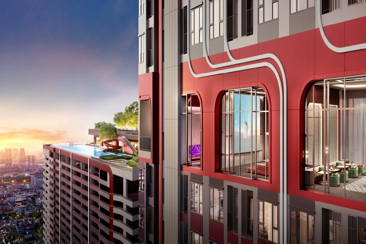บรรยากาศคอนโด High Rise โครงการ ASPIRE ห้วยขวาง