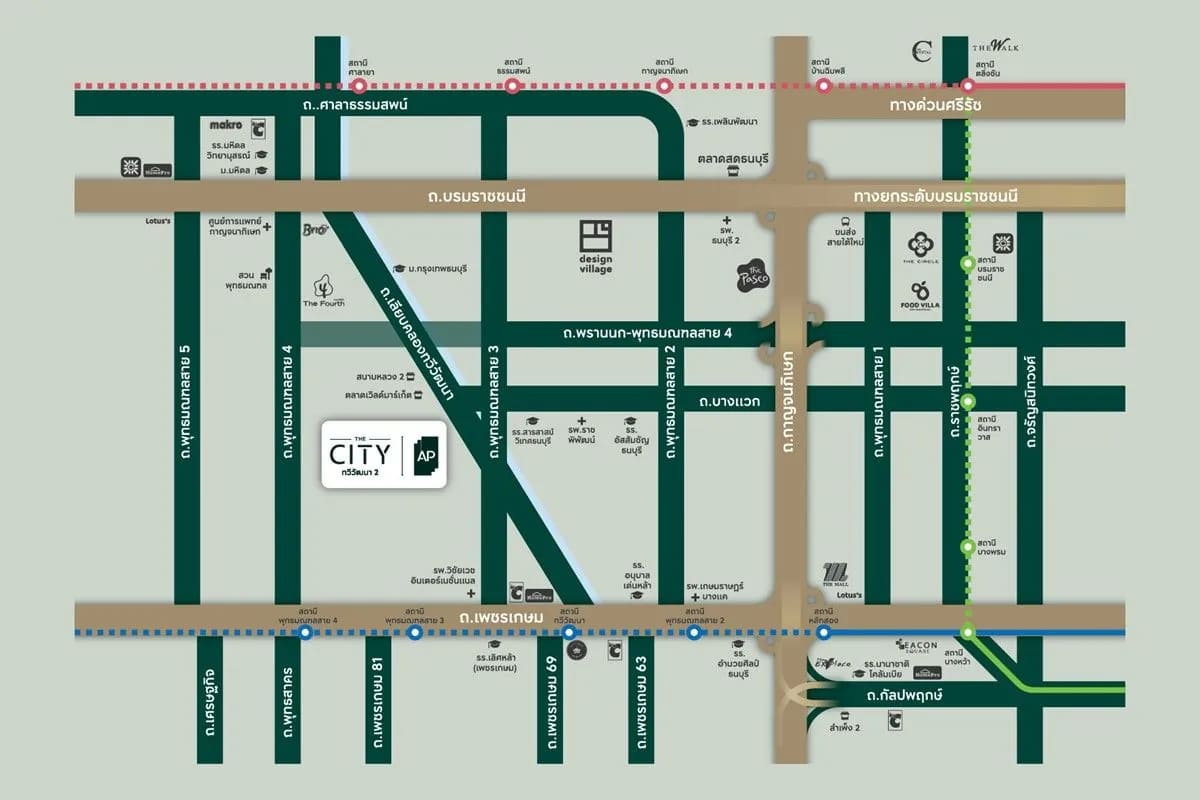 แผนที่โครงการ THE CITY ทวีวัฒนา 2