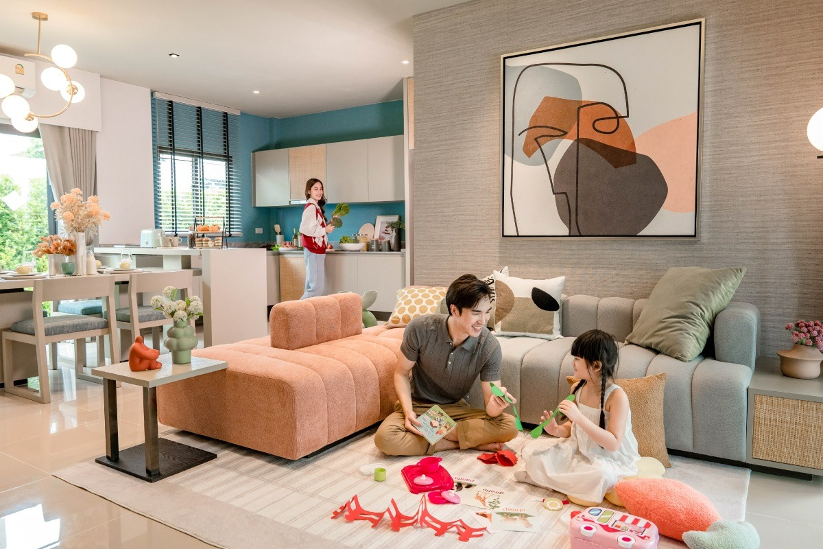 ห้องนั่งเล่นทาวน์โฮม PLENO ดอนเมือง