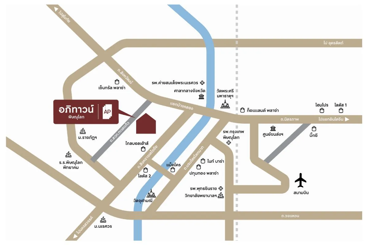 แผนที่โครงการ อภิทาวน์ พิษณุโลก