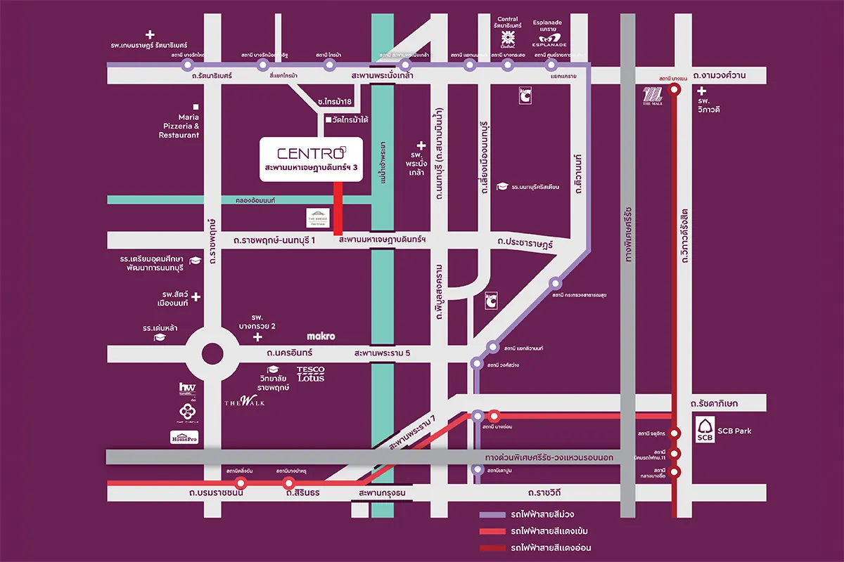 แผนที่โครงการ CENTRO สะพานมหาเจษฎาบดินทร์ฯ 3