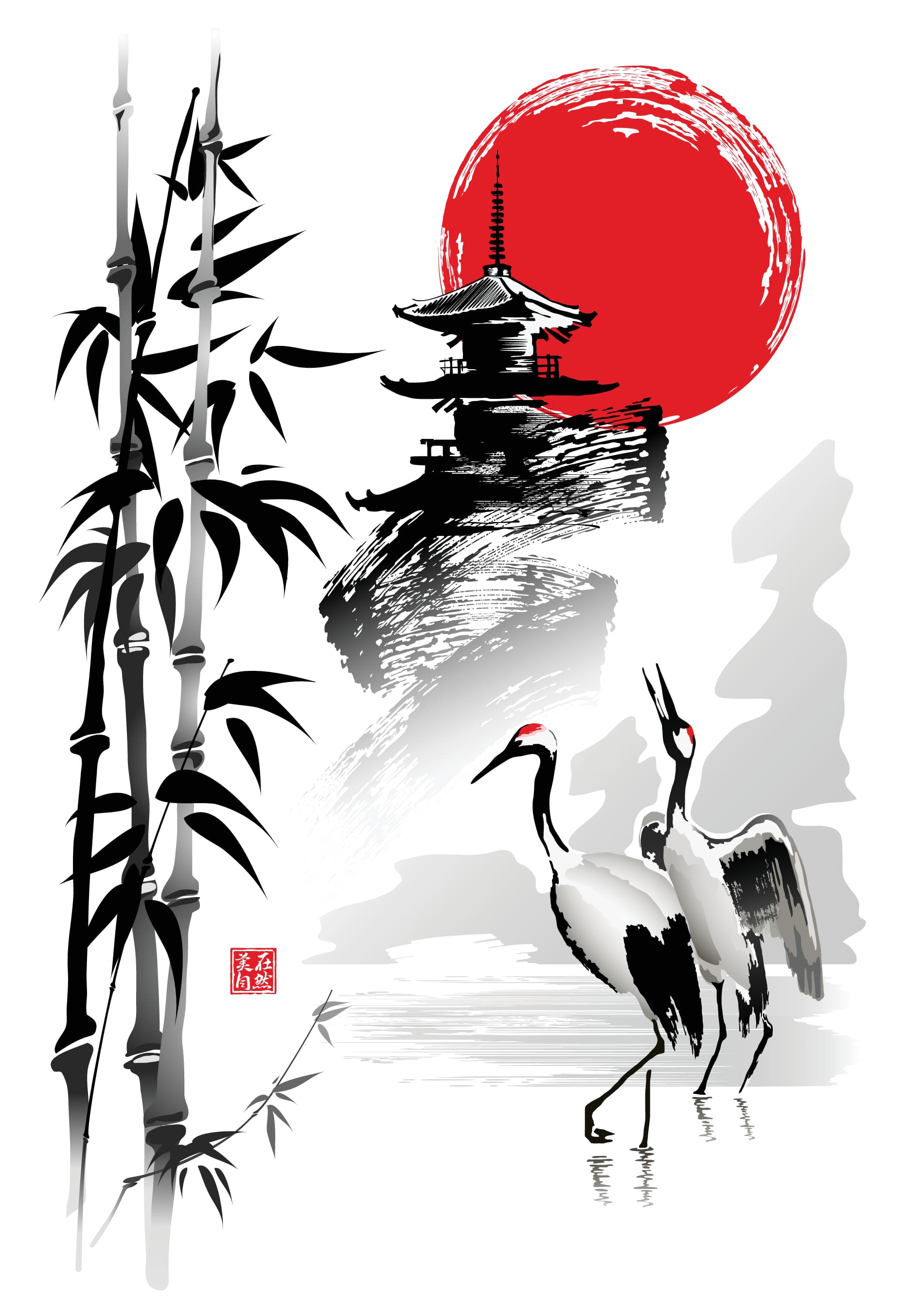 ภาพนกกระเรียน ภาพมงคล