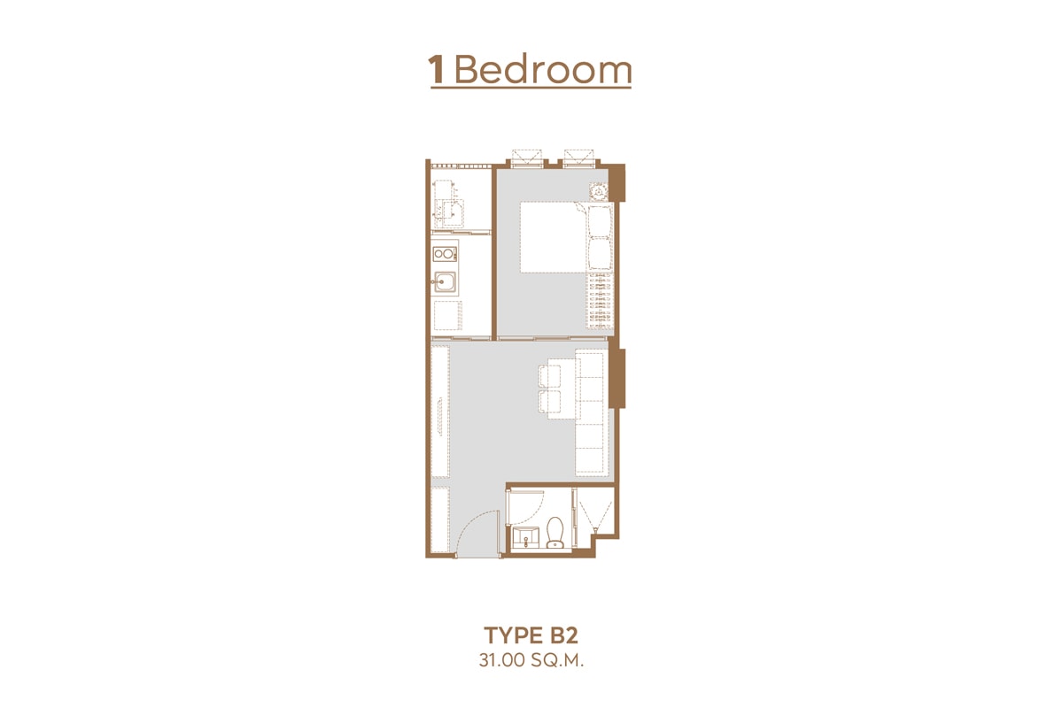 1 BEDROOM: Floor Type B2 31 sq.m