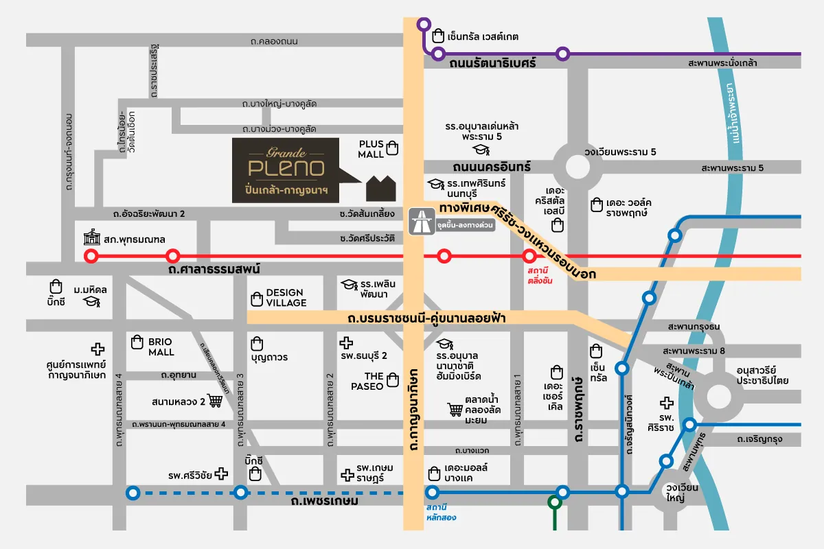 แผนที่โครงการ GRANDE PLENO ปิ่นเกล้า - กาญจนาฯ