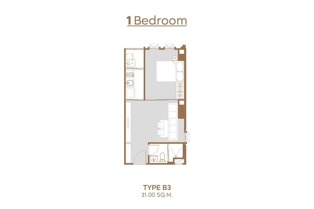 1 BEDROOM: Floor Type B3 31 sq.m