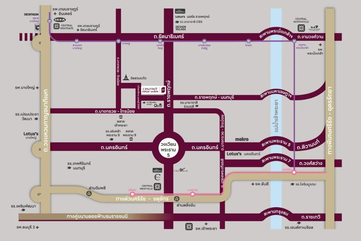 แผนที่โครงการ CENTRO ราชพฤกษ์ - นครอินทร์