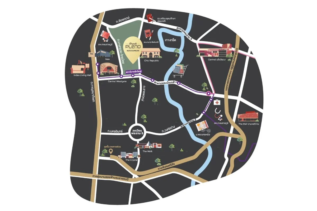 แผนที่โครงการ GRANDE PLENO ราชพฤกษ์