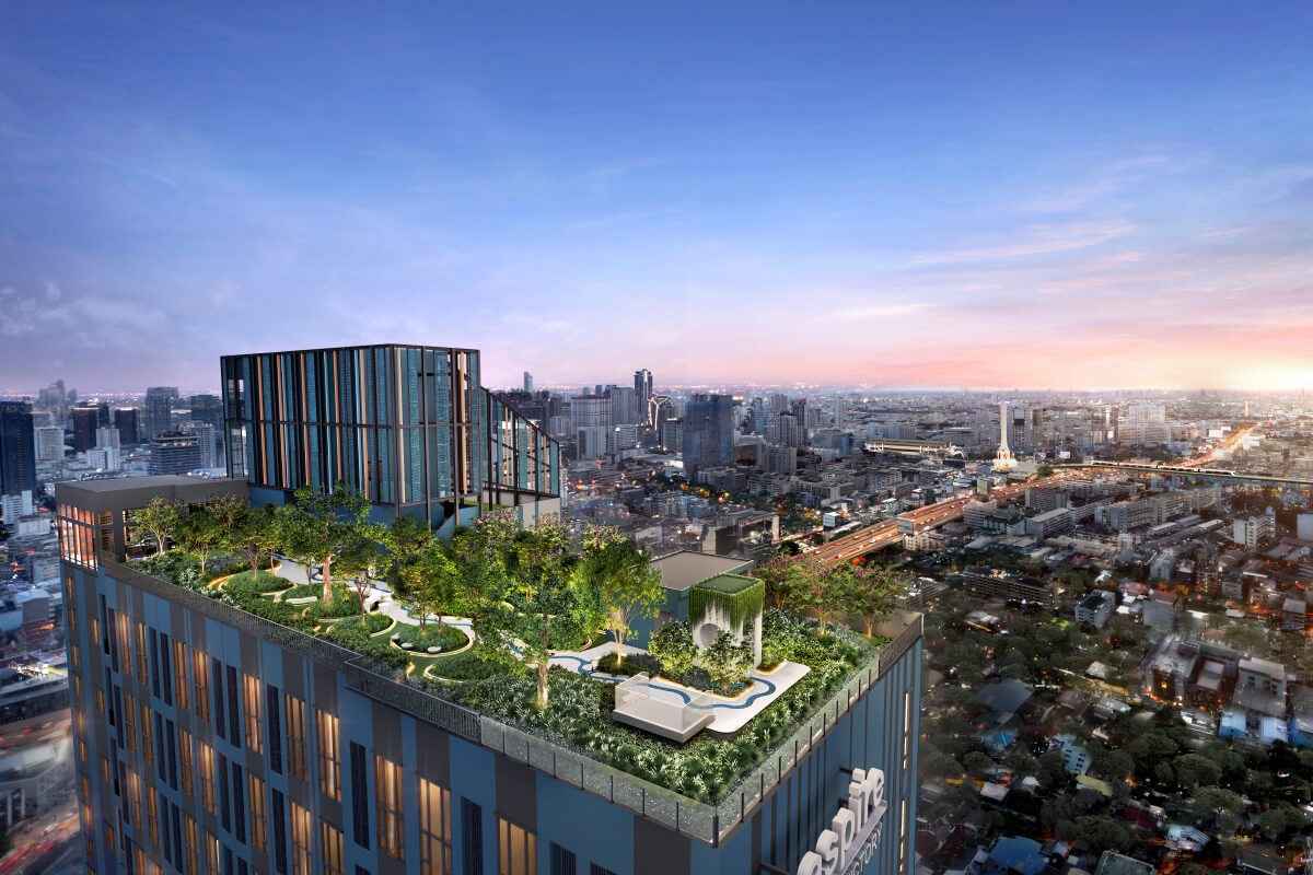 สวนบนโครงการคอนโด ASPIRE วิภา-วิคตอรี่