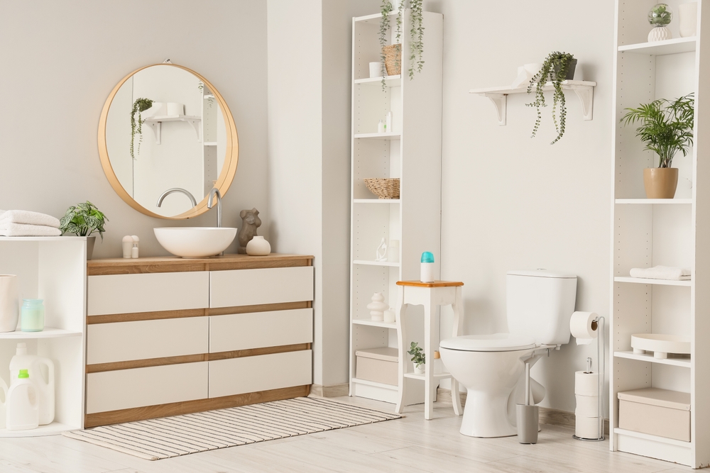 การจัดวางชักโครกไว้ชิดผนัง