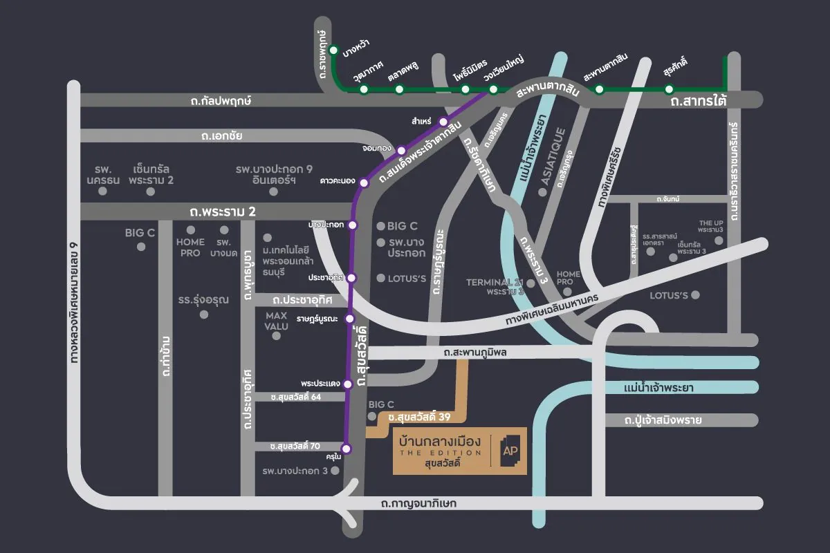 แผนที่โครงการ บ้านกลางเมือง THE EDITION สุขสวัสดิ์