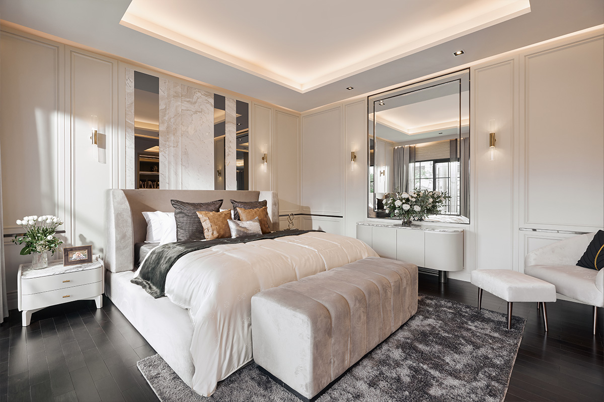 ห้องนอนในบ้านเดี่ยว THE CITY จรัญ-ปิ่นเกล้า
