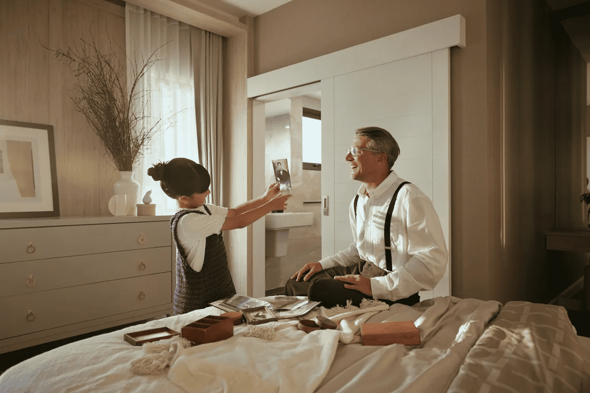 ห้องนอนชั้นล่างสำหรับผู้สูงวัยในโครงการ THE CITY กัลปพฤกษ์