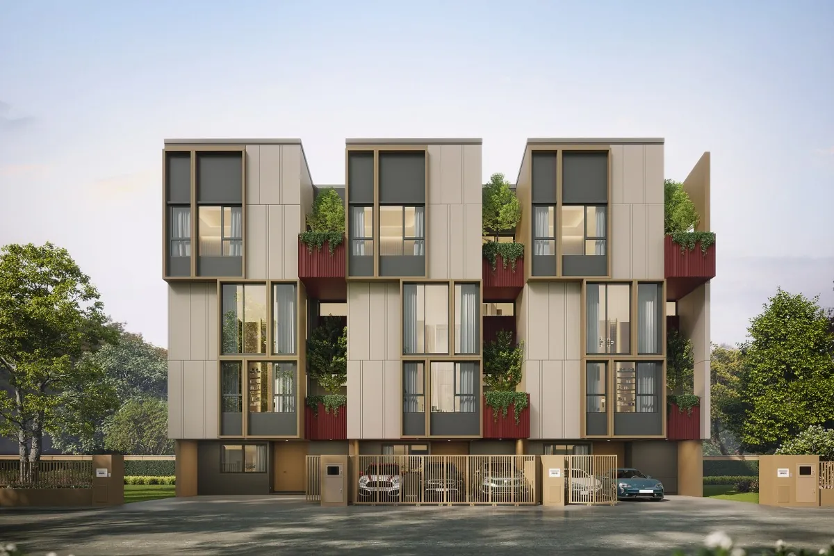 ตัวอย่างแบบบ้าน Grande Pyrope บ้านกลางเมือง CLASSE รัชดา-ลาดพร้าว ที่ได้รับรางวัลฉลากบ้านประหยัดไฟฟ้าเบอร์ 5
