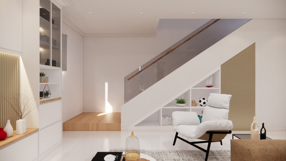 ความชันของบันไดควรอยู่ที่ 45 องศา ส่งผลฮวงจุ้ยบันได ด้านสมดุลของการไหลเวียนพลังงาน