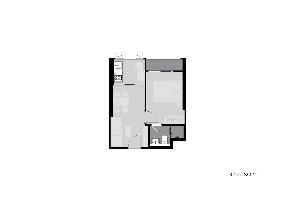 แปลนห้อง 1 ห้องนอน