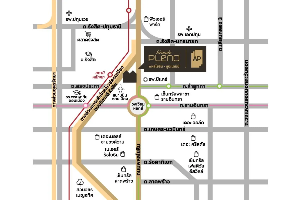 แผนที่โครงการ GRANDE PLENO พหลโยธิน - ธูปะเตมีย์