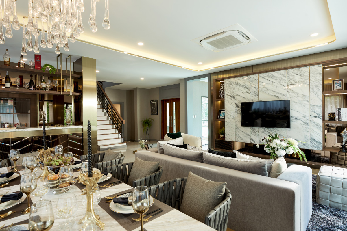 Living & Dining บ้านเดี่ยว THE CITY สะพานมหาเจษฎาบดินทร์