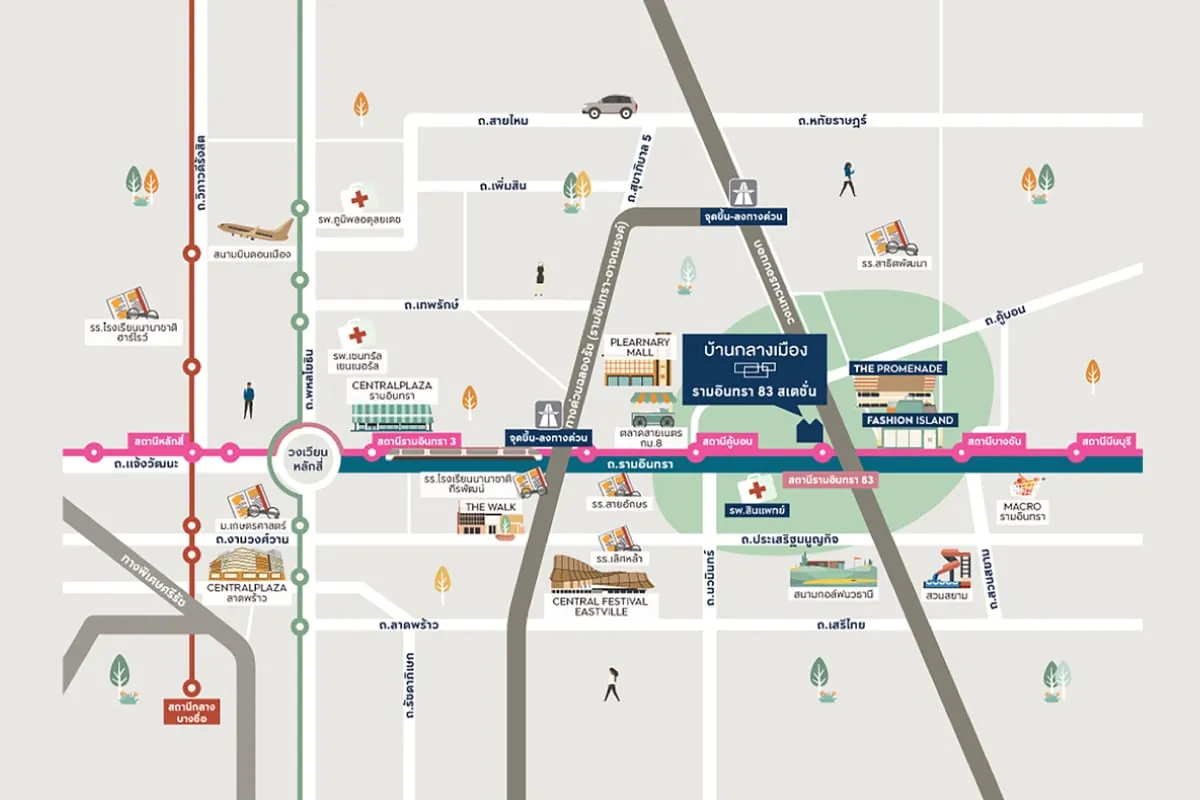 แผนที่โครงการ บ้านกลางเมือง รามอินทรา 83 สเตชั่น