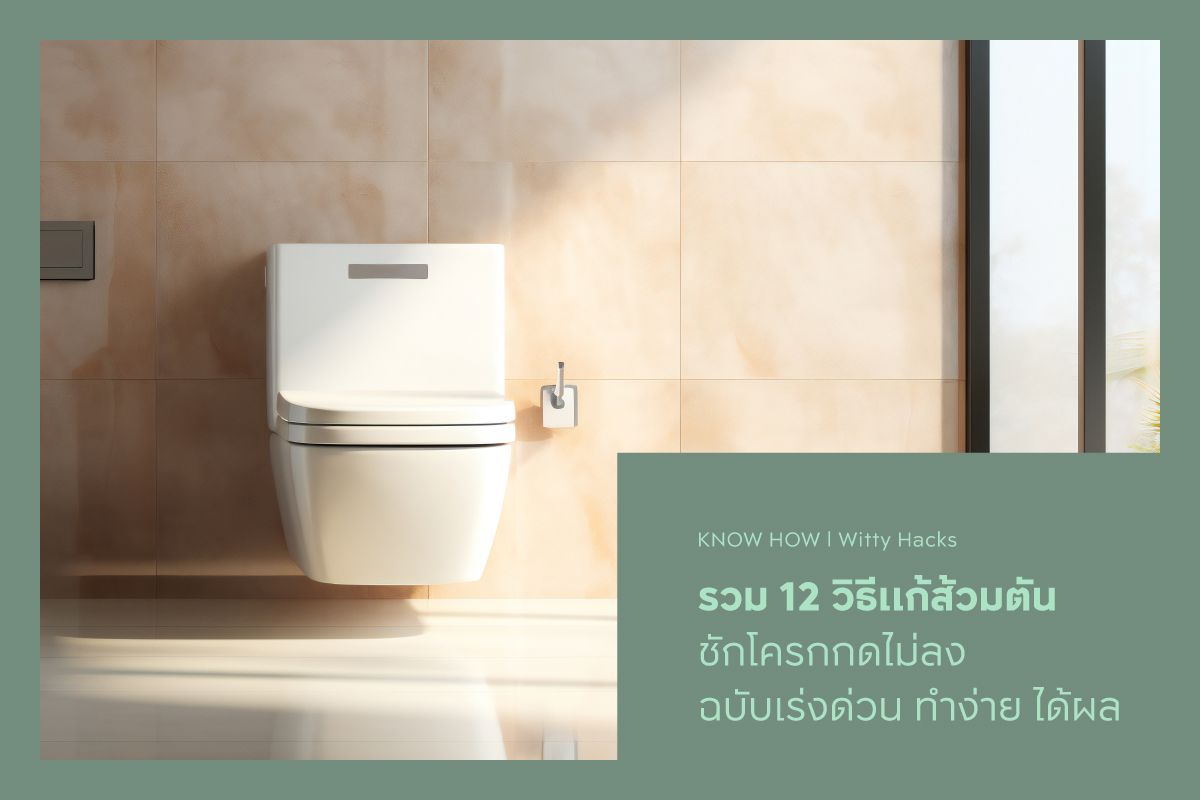 รวม 12 วิธีแก้ส้วมตัน ชักโครกกดไม่ลง ฉบับเร่งด่วน ทำง่าย ได้ผล