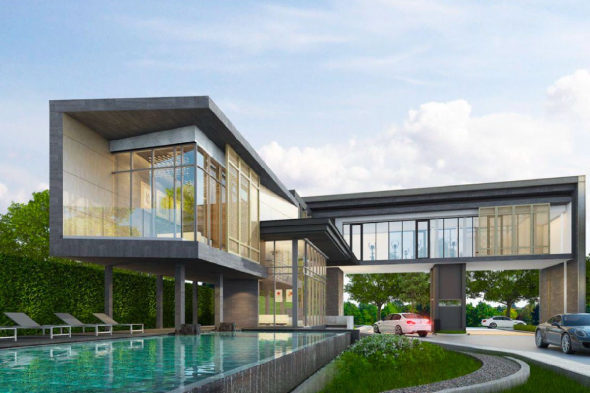 การออกแบบส่วนกลางที่สวยทันสมัย โครงการบ้านเดี่ยว ap