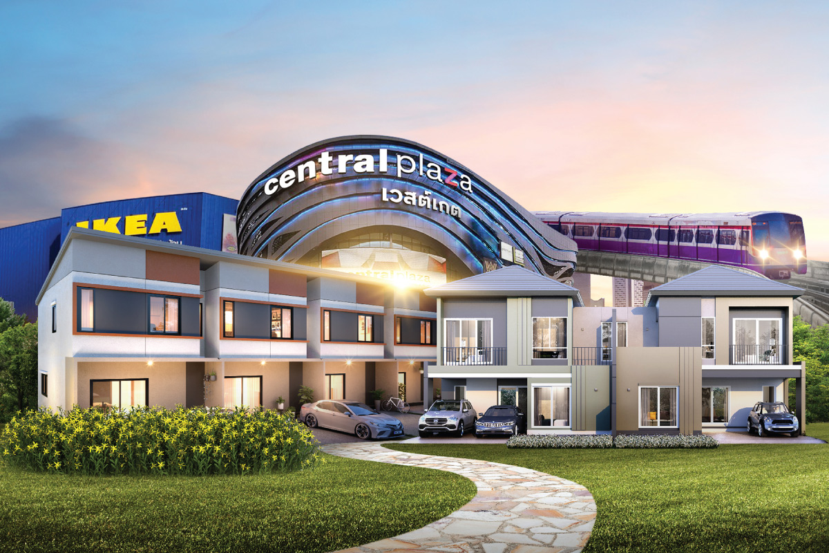 ทาวน์โฮมใกล้รถไฟฟ้า MRT สายสีม่วง ไม่เกิน 3 ล้าน โครงการ PLENO TOWN เวสต์เกต