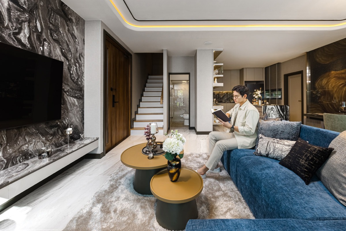 ห้องนั่งเล่น โครงการบ้านกลางเมือง THE EDITION พระราม 9-พัฒนาการ 2