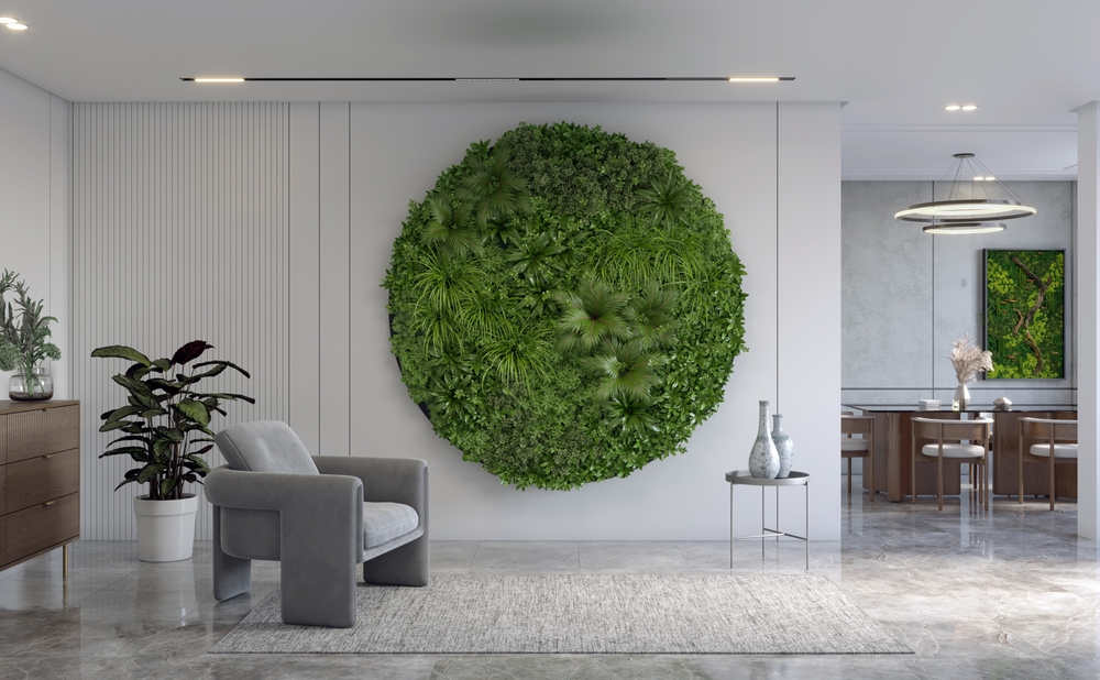 สวนแนวตั้งประหัยดพื้นที่ในบ้านโมเดิร์น