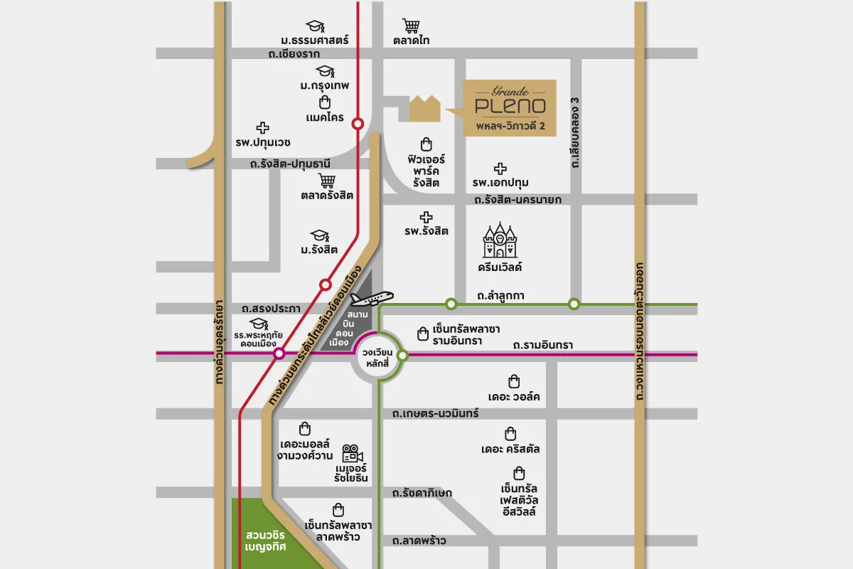 แผนที่โครงการ GRANDE PLENO พหลฯ - วิภาวดี 2