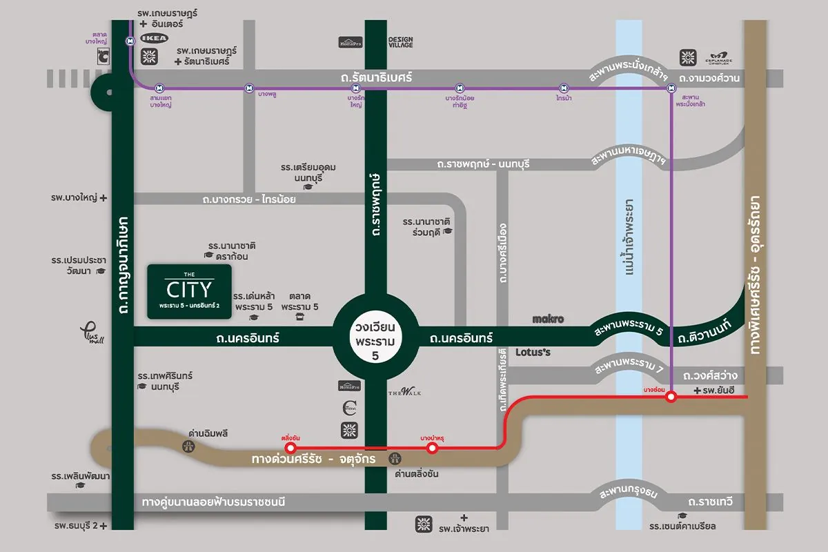 แผนที่โครงการ THE CITY พระราม 5 - นครอินทร์ 2