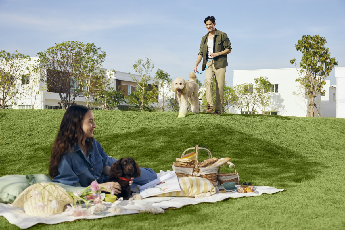 สวนส่วนกลางในโครงการบ้านเดี่ยว MODEN บางนา - ศรีนครินทร์