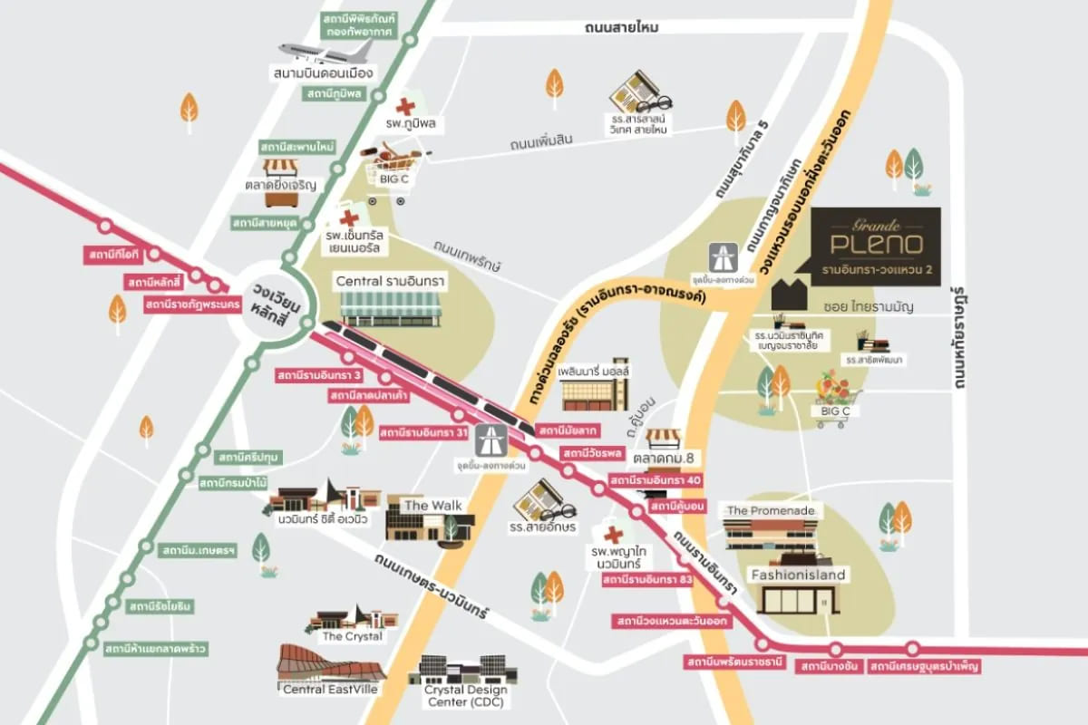 แผนที่โครงการ GRANDE PLENO รามอินทรา - วงแหวน 2