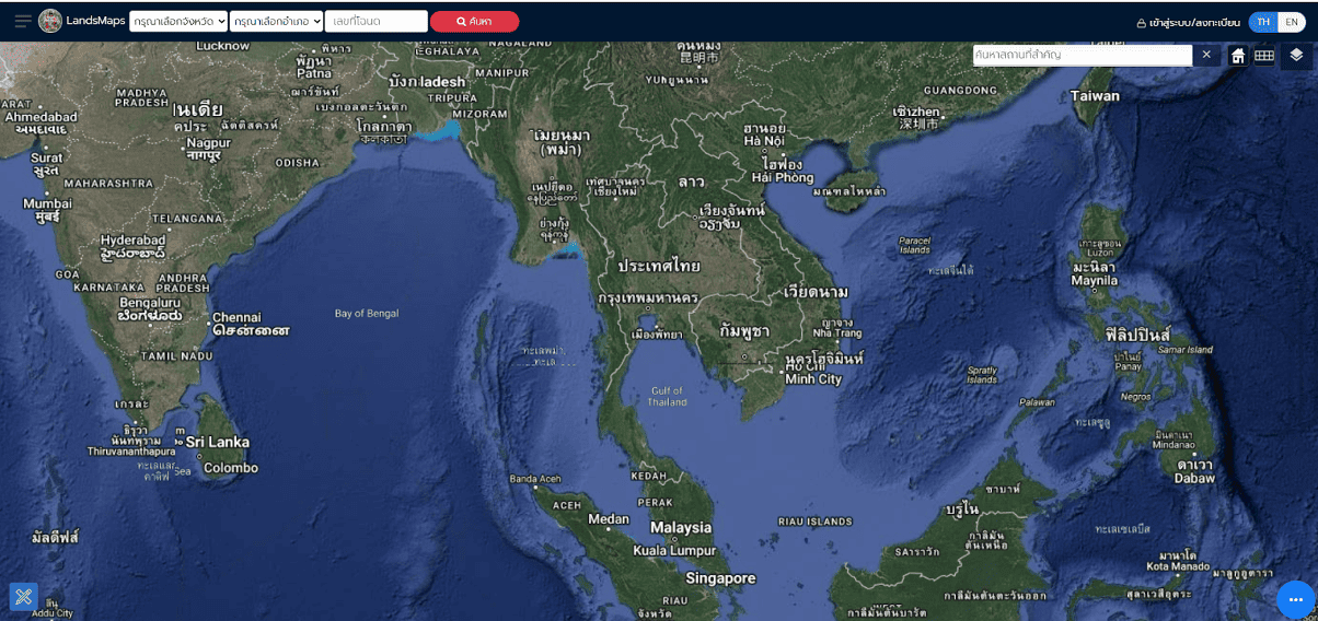 ค้นหาแปลงที่ดินผ่านเว็บไซต์  landsmaps.dol.go.th