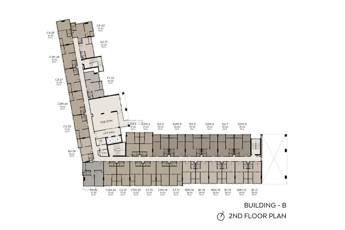 ผังอาคาร B ของโครงการ ASPIRE อิสรภาพ สเตชั่น