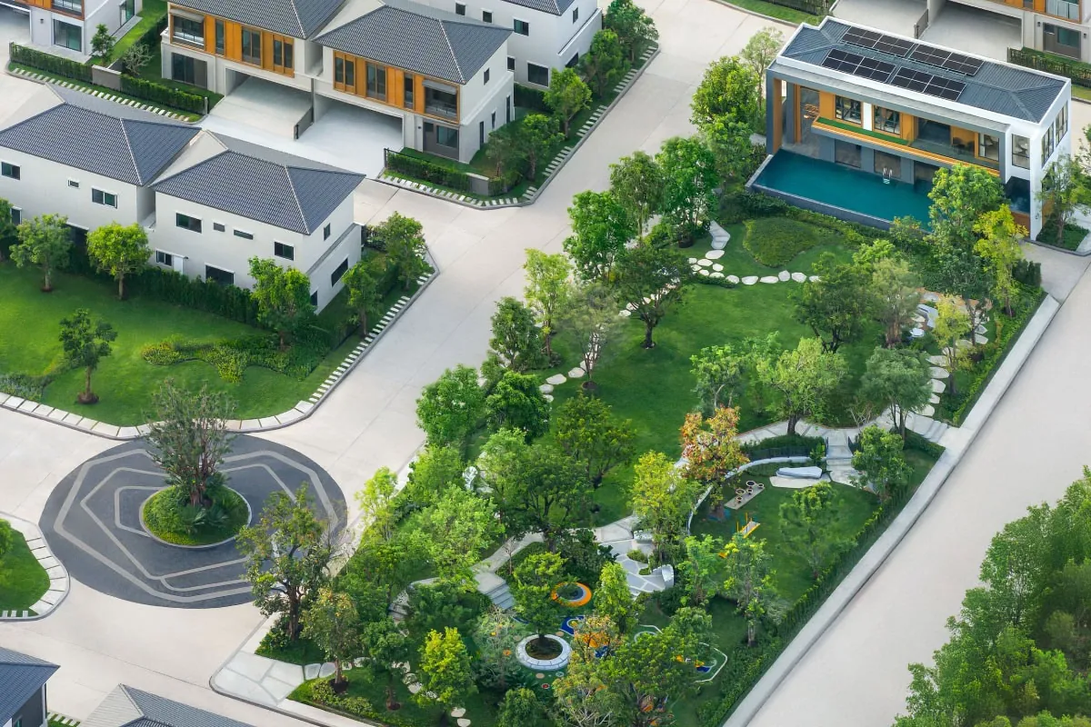 สังคมบ้านแฝดคุณภาพย่านพระราม 9 โครงการ GRANDE PLENO กรุงเทพกรีฑา
