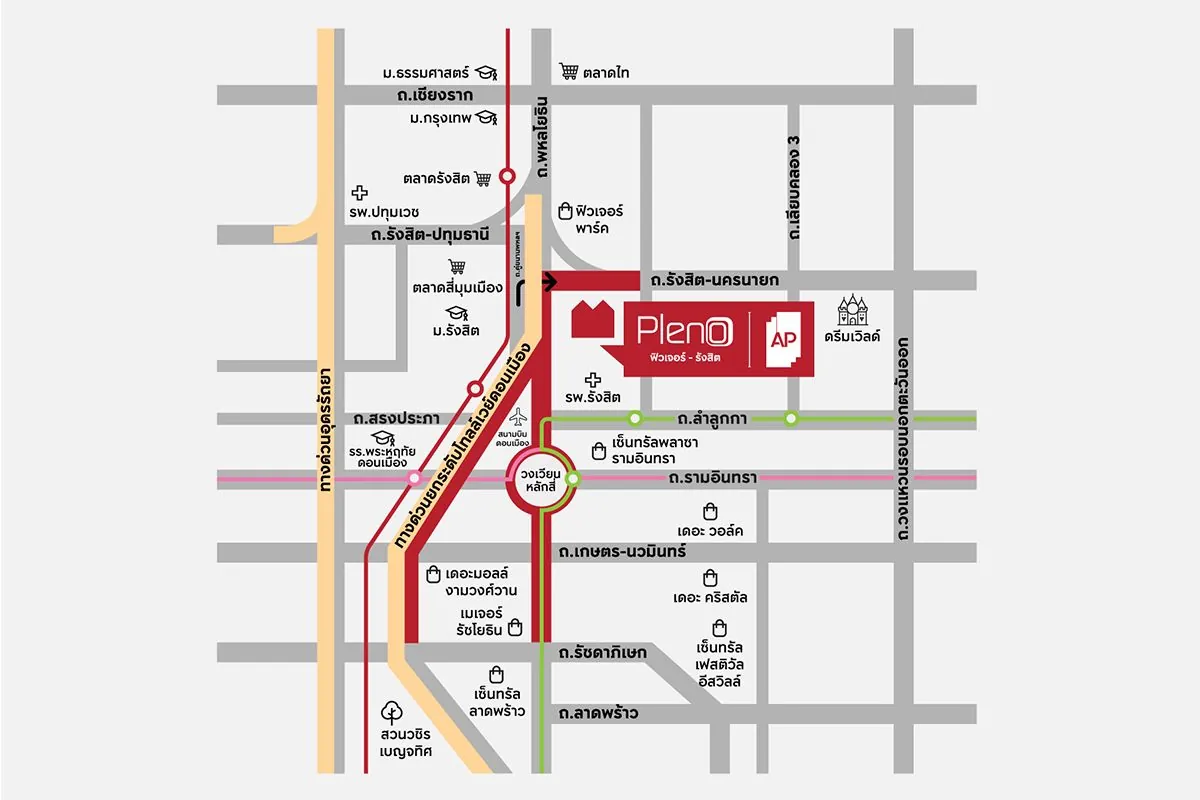 แผนที่โครงการ PLENO ฟิวเจอร์ - รังสิต