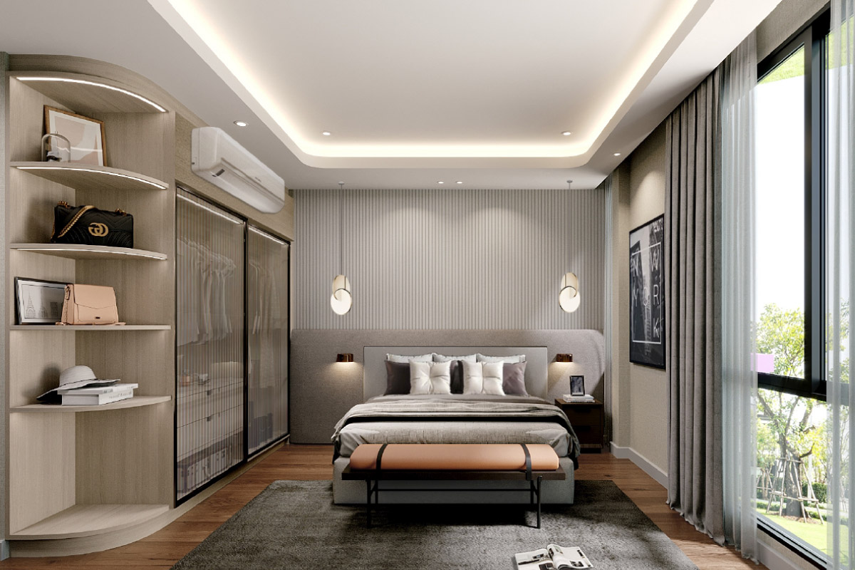 ห้องนอน Master Bedroom ทาวน์โฮม PLENO ประชาอุทิศ-สุขสวัสดิ์