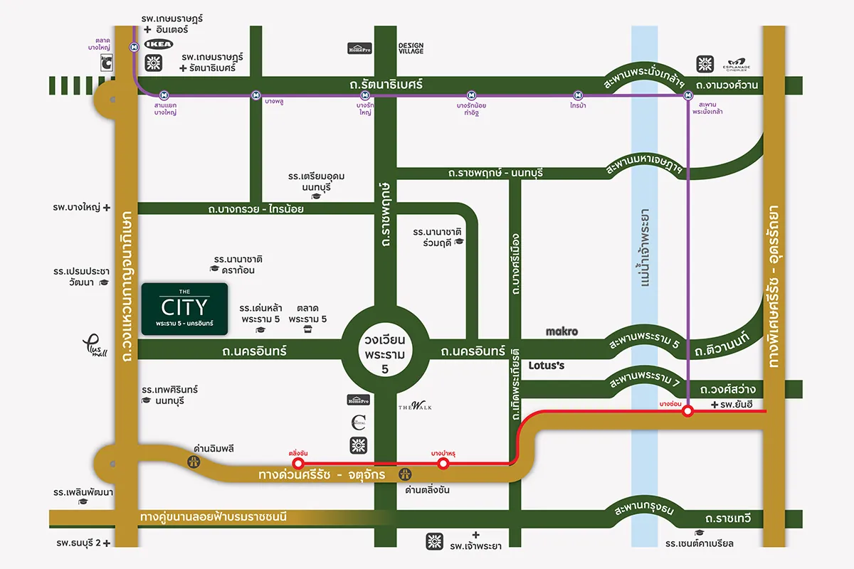 แผนที่โครงการ THE CITY พระราม 5 - นครอินทร์