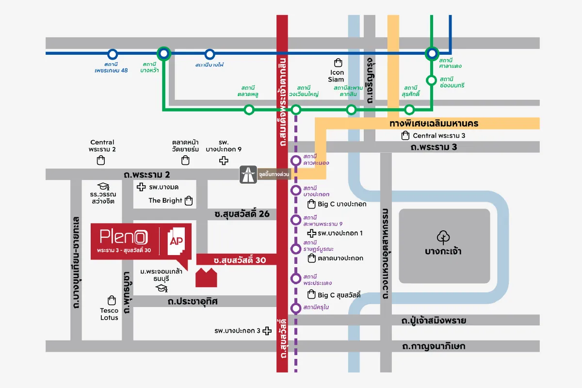 แผนที่โครงการ PLENO พระราม 3 - สุขสวัสดิ์ 30
