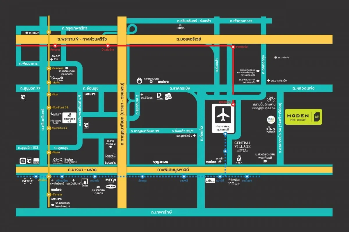 06_homestory-house-bangna.png แผนที่การเดินทางและสิ่งอำนวยความสะดวกใกล้เคียงโครงการ MODEN บางนา - สุวรรณภูมิ