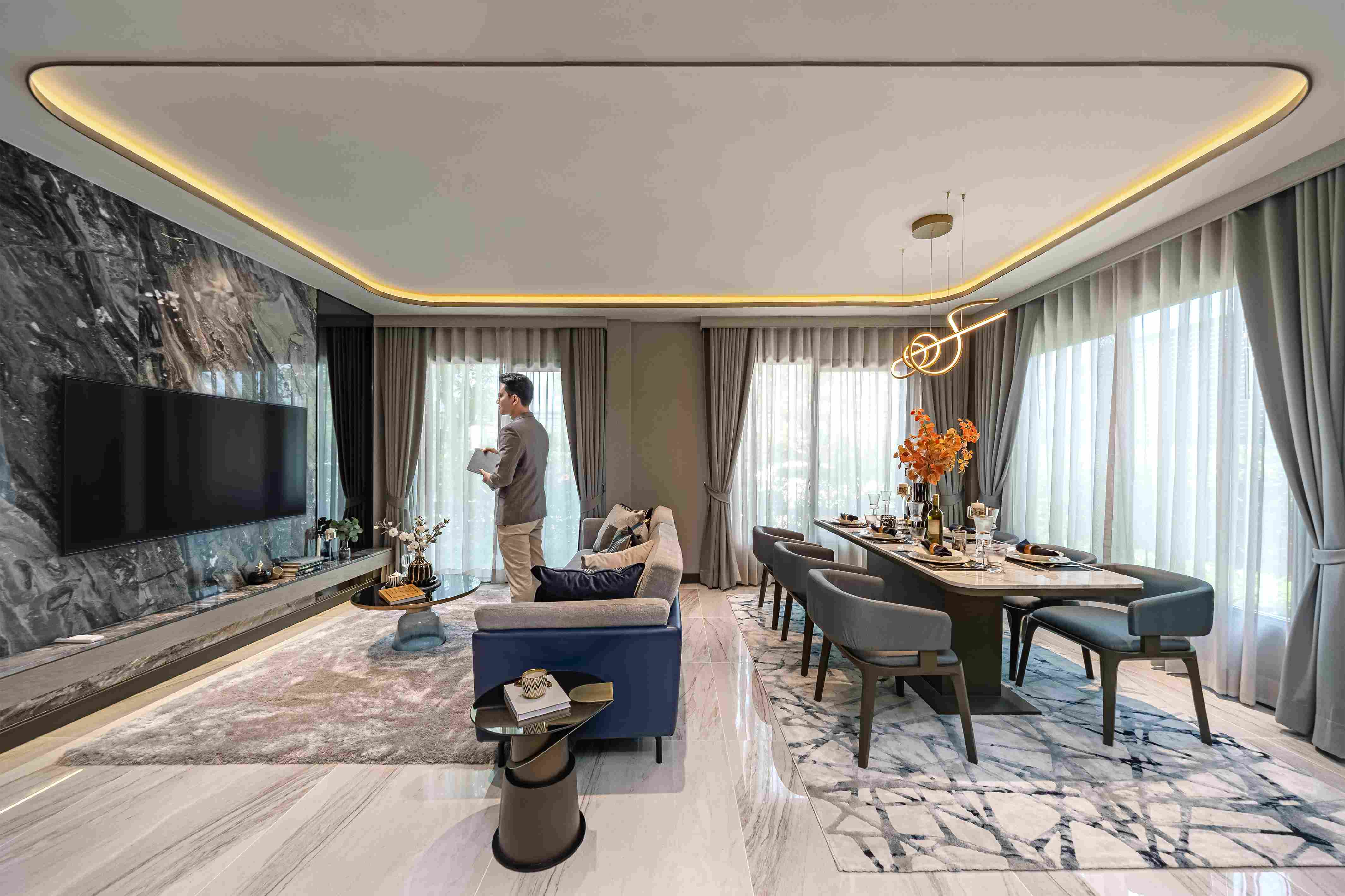 ห้องนั่งเล่นโครงการบ้านกลางเมือง THE EDITION บางนา 2