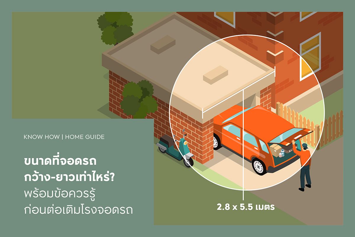 ขนาดที่จอดรถ กว้าง-ยาวเท่าไหร่? พร้อมข้อควรรู้ก่อนต่อเติมโรงจอดรถ