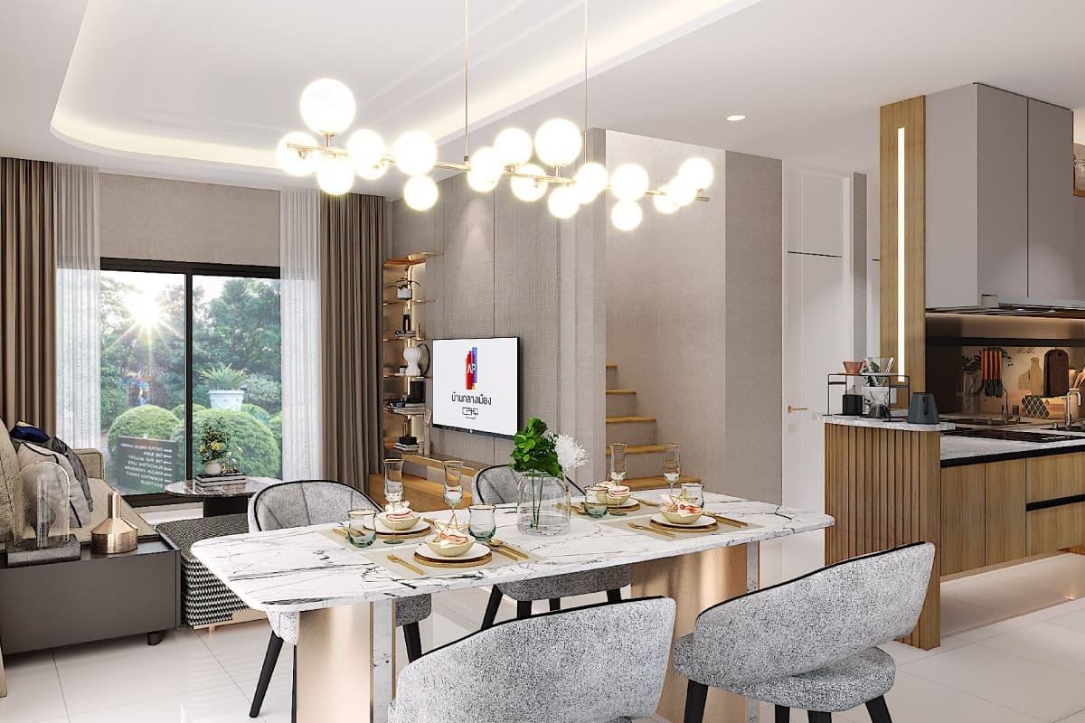 พื้นที่ Common Area ของบ้านแฝด บ้านกลางเมือง นอร์ธ ราชพฤกษ์