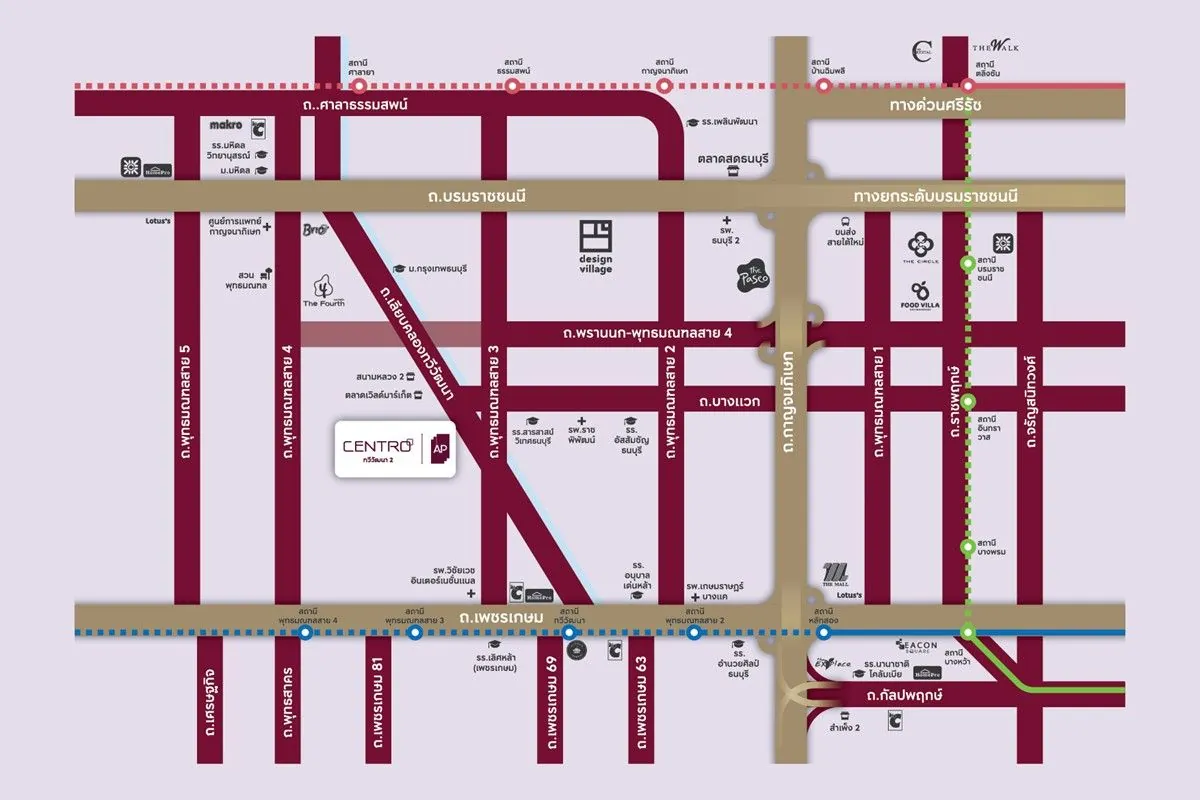 แผนที่โครงการ CENTRO ทวีวัฒนา 2